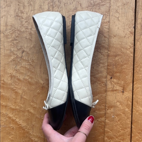 Lands end black and cream ballet flats size 10 - Picture 2 of 10